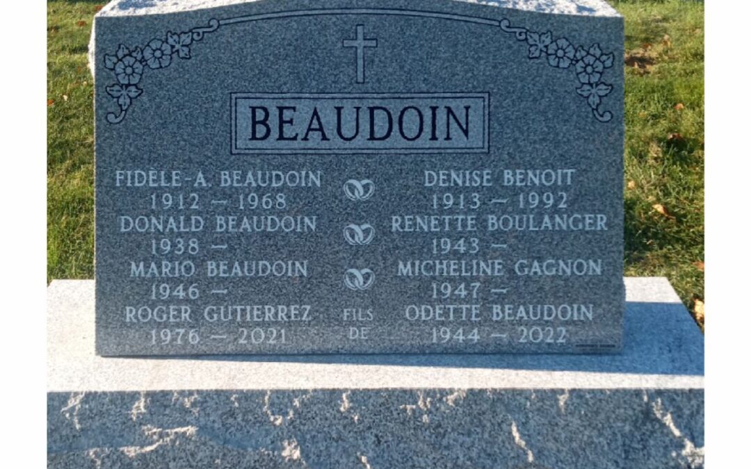 Pierre tombale Modèle 81 – Beaudoin