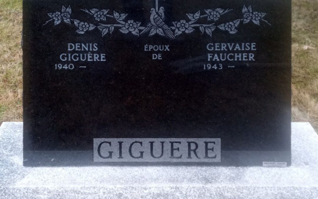 Pierre tombale Modèle 86 avec croix – Giguère
