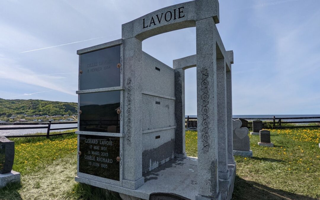 Mausoleum for caskets and arch for future columbarium